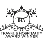 Travel & Hospitality Award Winner logo with decorative floral elements.